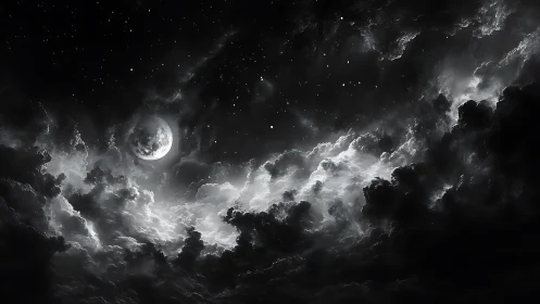 Lunar backscatter through turbulent noctilucent cloud masses.