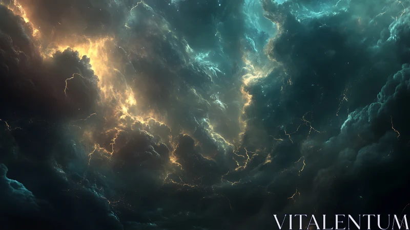 Storm cloud formation with internal lightning illumination.