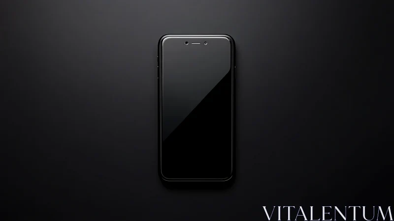 Modern smartphone in dark studio setting with notch display.