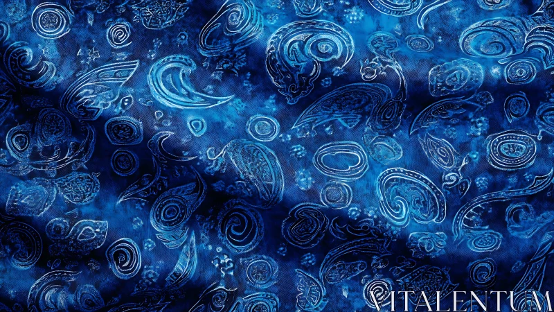 Deep Blue Bioluminescent Organisms Float Through Abstract Space