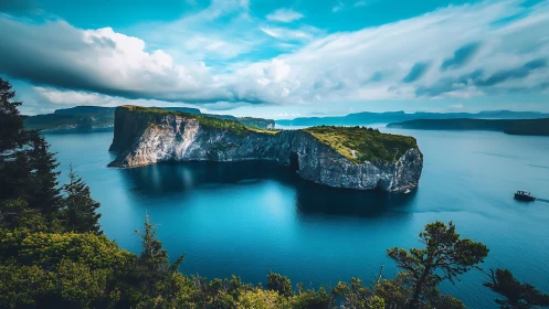 Turquoise Lagoon Limestone Plateau Island Aerial View Mediterranean Sea