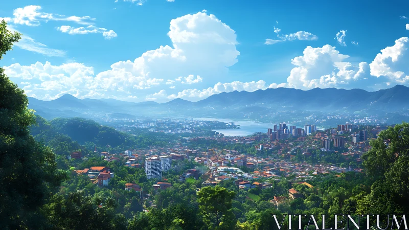 Vibrant coastal city spreads between green hills and bay