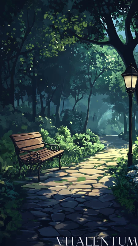 Enchanted Garden Path at Twilight.