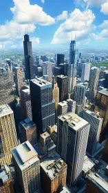 Sunlit skyscrapers rise over a vibrant modern cityscape