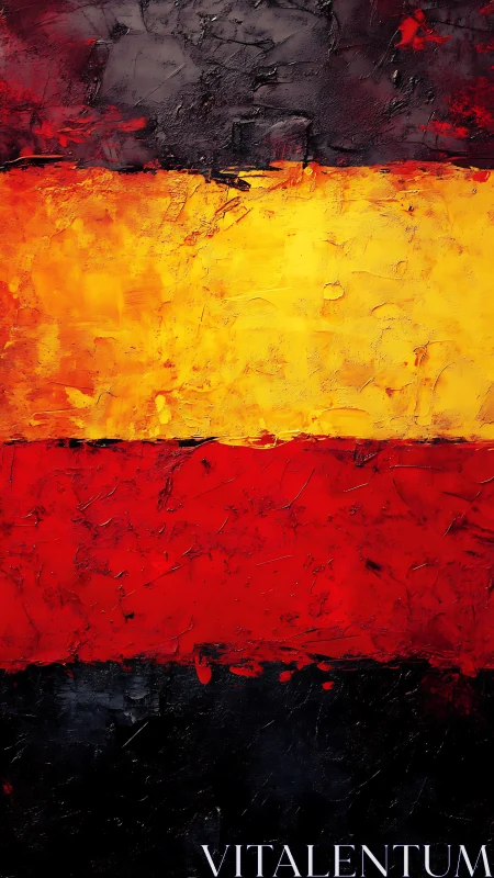 Bold tricolor abstraction evokes intense national energy