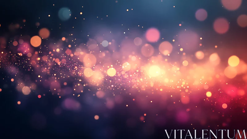 Abstract glowing bokeh lights on dark background, digital art style.