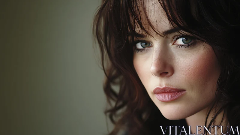 Softly lit portrait of a thoughtful woman looking inward.