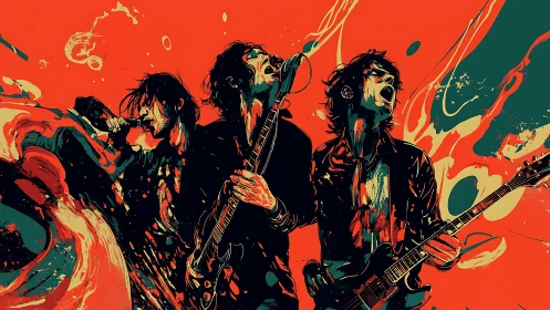 Electric rock band pours heart into a vibrant live moment.