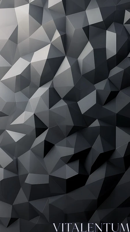 Shaded geometric canyon of folded graphite light and shadow.