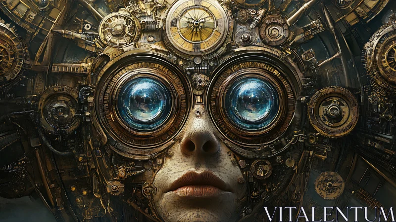 Mechanical composite face with optical and clockwork elements.