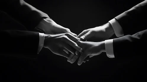 Monochromatic Business Handshake: Formal Agreement Between Two Professionals