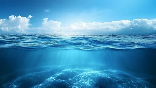 Endless blue ocean welcomes calm minds under bright skies