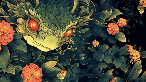 Dragon eyes bloom quietly beneath midnight garden shadows