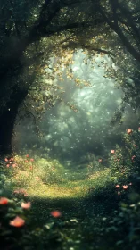 Enchanted Canopy: Where Light Dances Through Emerald Shadows.