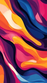 Abstract layered waves show flowing bands of vivid color