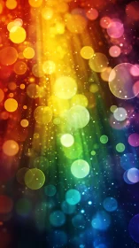 Chromatic bokeh spectrum with vertical light flare structure.