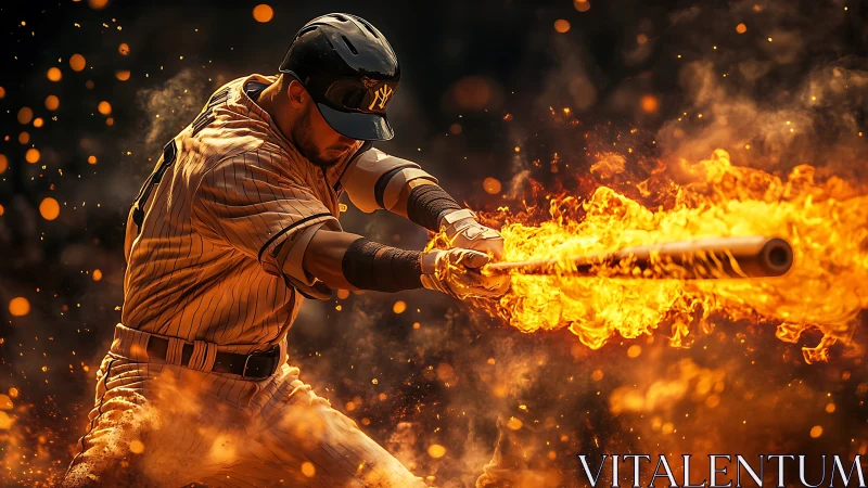 Flaming fastball slugger carves molten arcs through night air
