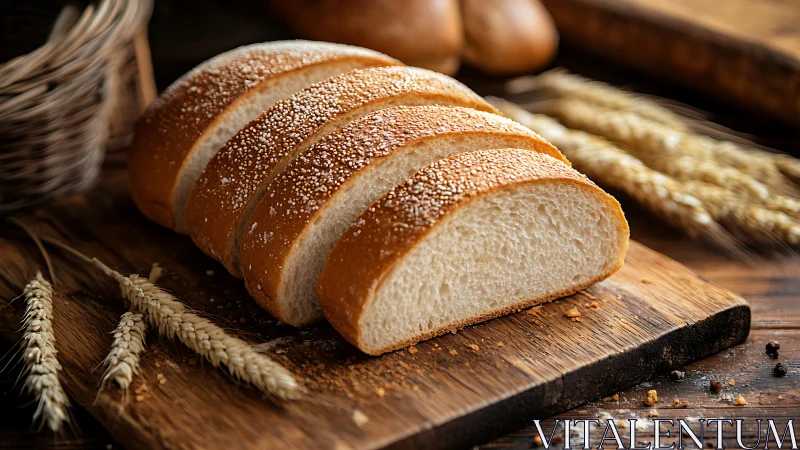 Sliced Artisan Bread with Sesame Seeds.