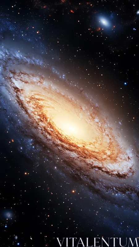 Edge-on spiral galaxy with dense luminous core and dust lanes