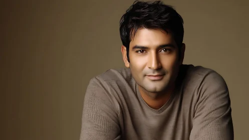 Softly lit portrait of a relaxed, thoughtful young man.