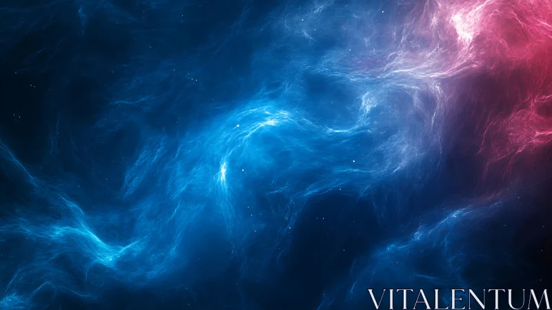 Starlit Blue Nebula Dancing Toward a Blush Horizon.