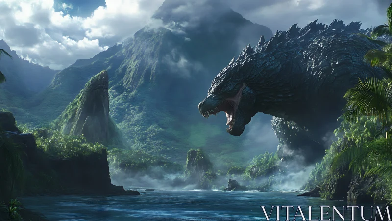 Titan of the Jungle Coast Roaring Across Misty Valleys.