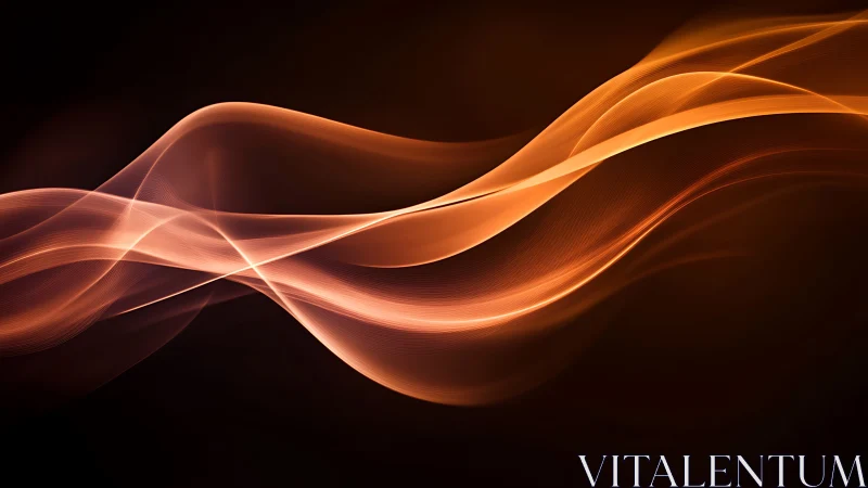 Flowing luminous waves cascade across dark space with fluid dynamics.