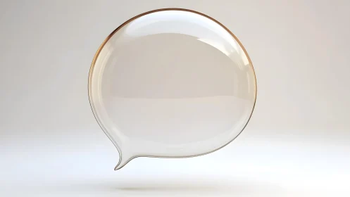 Transparent 3D Speech Bubble on Minimal Light Background.