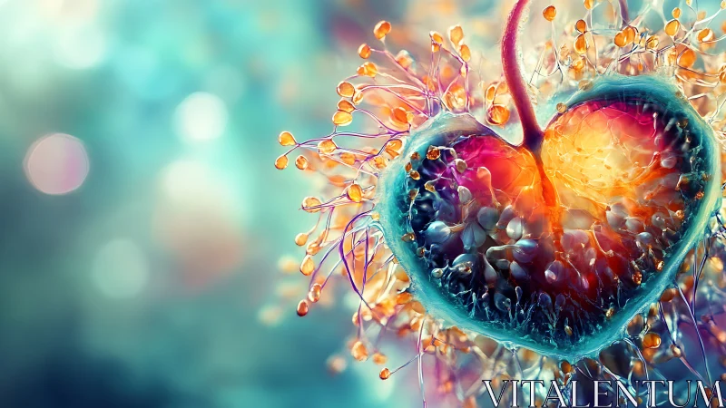 Luminescent Heart Suspended in Aqueous Light.