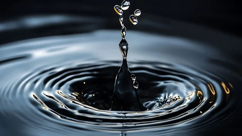 High-speed capture shows rising water splash column clearly