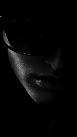 Mysterious portrait glows softly in deep, cinematic shadows