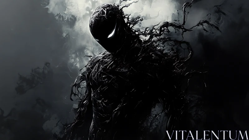 Shadowborn symbiote rises from swirling ink and storm.