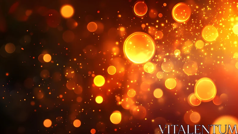 Glowing Orange and Gold Bokeh Lights Abstract Background.