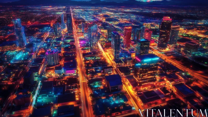 Neon lit city streets glowing with vibrant nightlife energy.