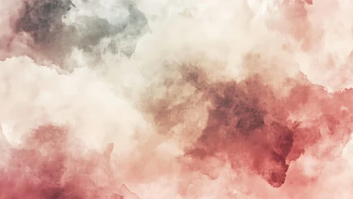 Soft Watercolor Cloud Texture in Warm Red and Gray Tones.
