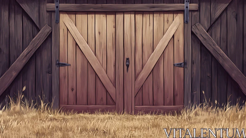 Weathered barn doors inviting quiet country daydreams.