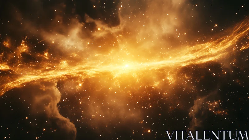 Stellar nebula ridge glowing in radiant golden plasma field.