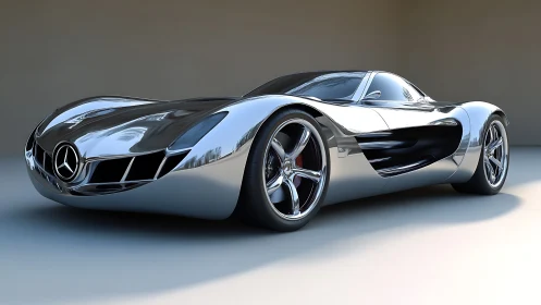 Parametric chrome hypercar concept with aerodynamic surfacing.