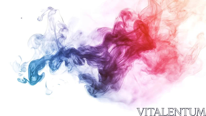 Colored ink smoke merges across white background in motion