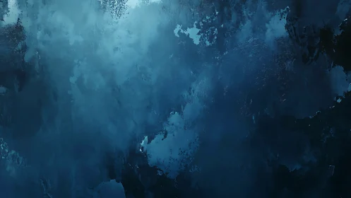 Midnight blue abstract cloudscape drifts in quiet motion.