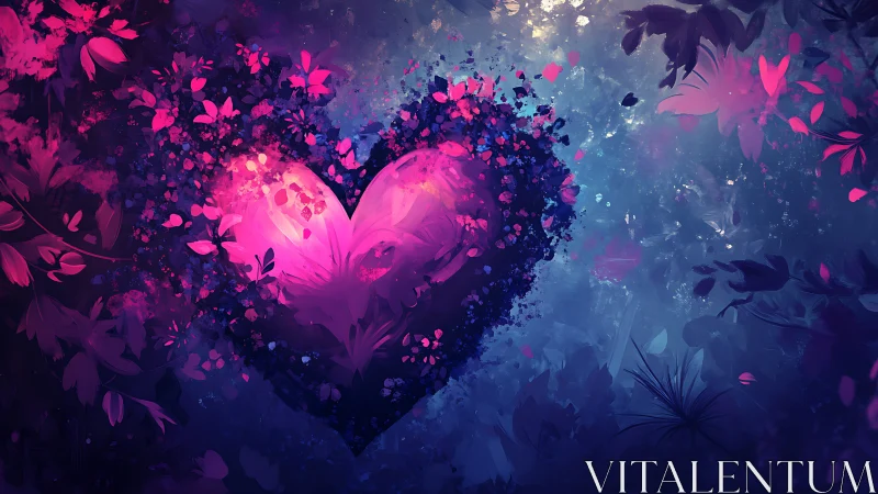 Luminous Heart Blooms in a Garden of Dreams.