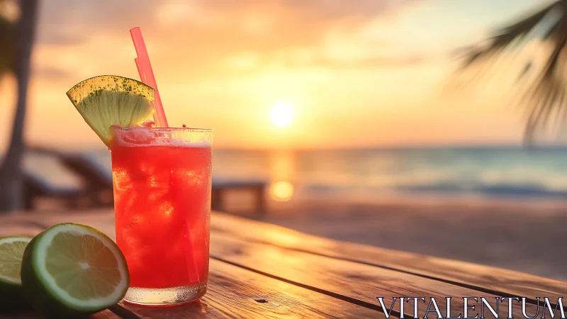 Tropical Cocktail at Golden Sunset Beach.