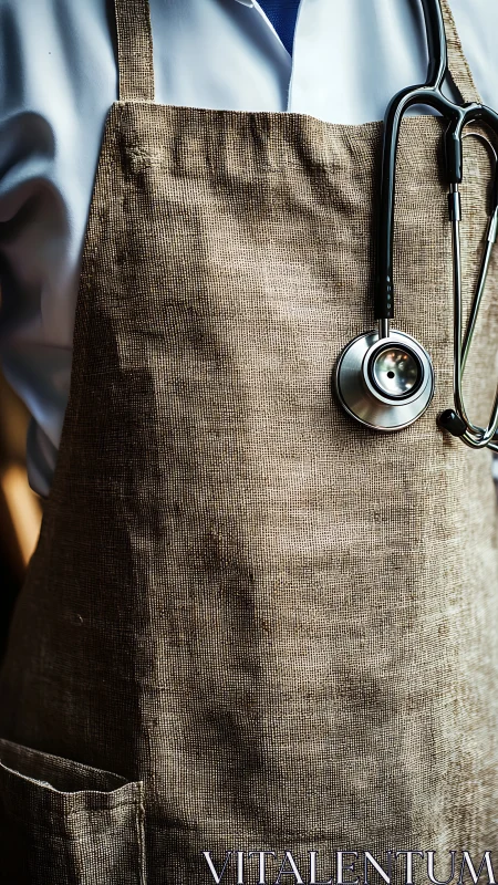 Medical Professional in Clinical Attire with Stethoscope.