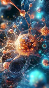 Starfire neurons weaving a glowing cosmic mindscape.