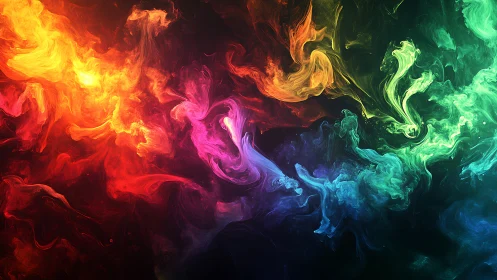 Multispectral fluid dynamics render displays swirling chromatic plumes