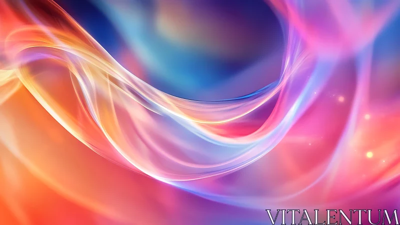 Chromatic rivers swirling through a neon sunrise sky.