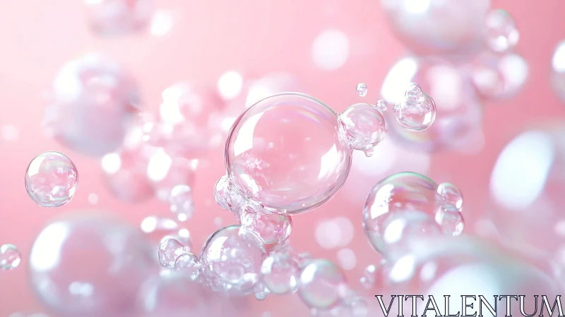 Cotton-candy bubble drift in soft pink daylight glow.