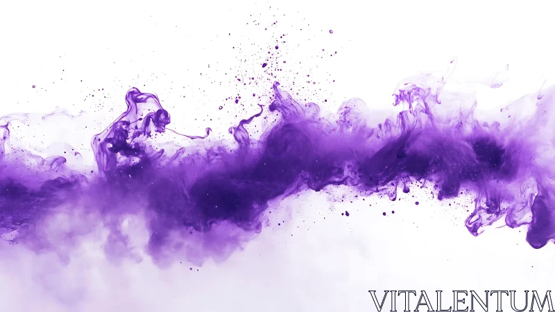 Abstract Purple Ink in Water with Flowing Artistic Swirls.