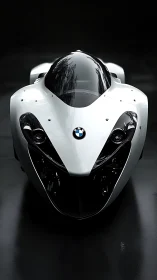 BMW concept superbike front view with glossy monocoque shell.