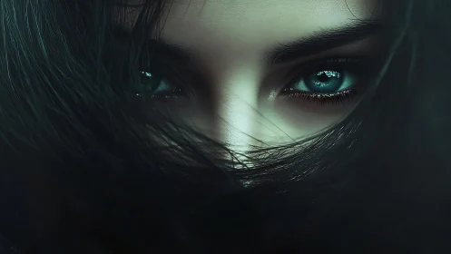 Moonlit eyes carve twin constellations through the dark